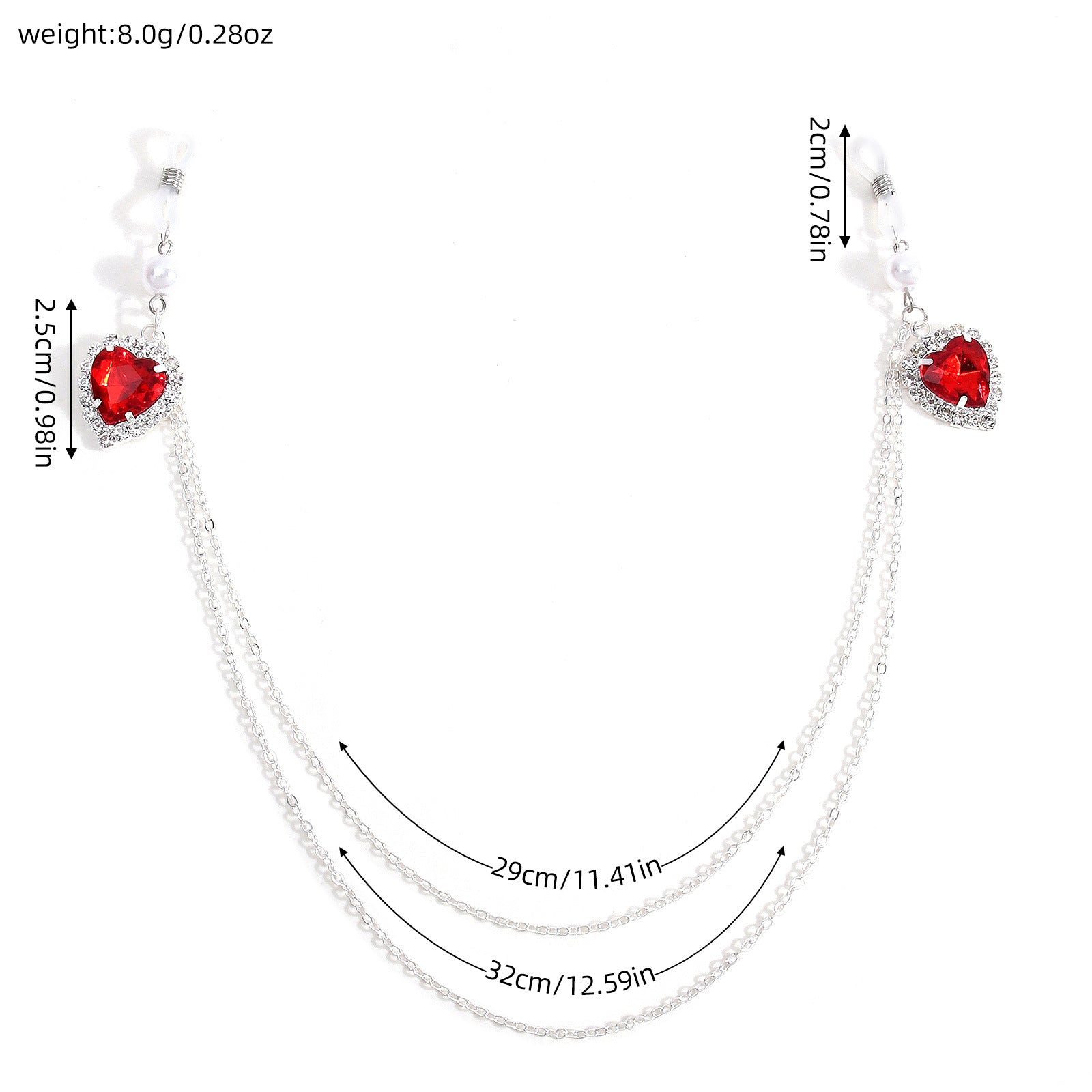 Crimson Heart Crystal Torso Chain