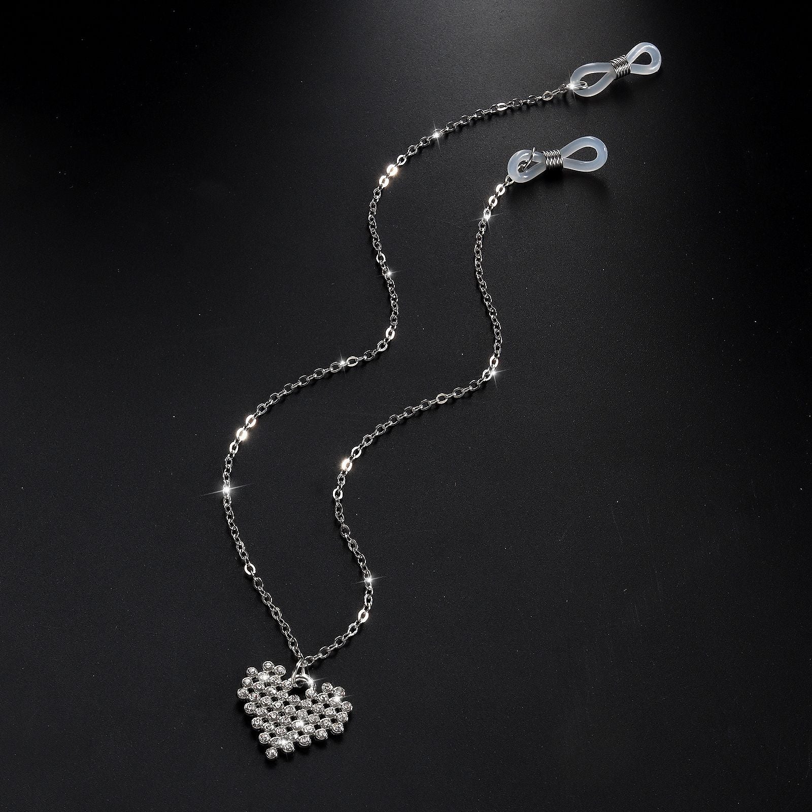 Pavé Heart Silver Torso Chain