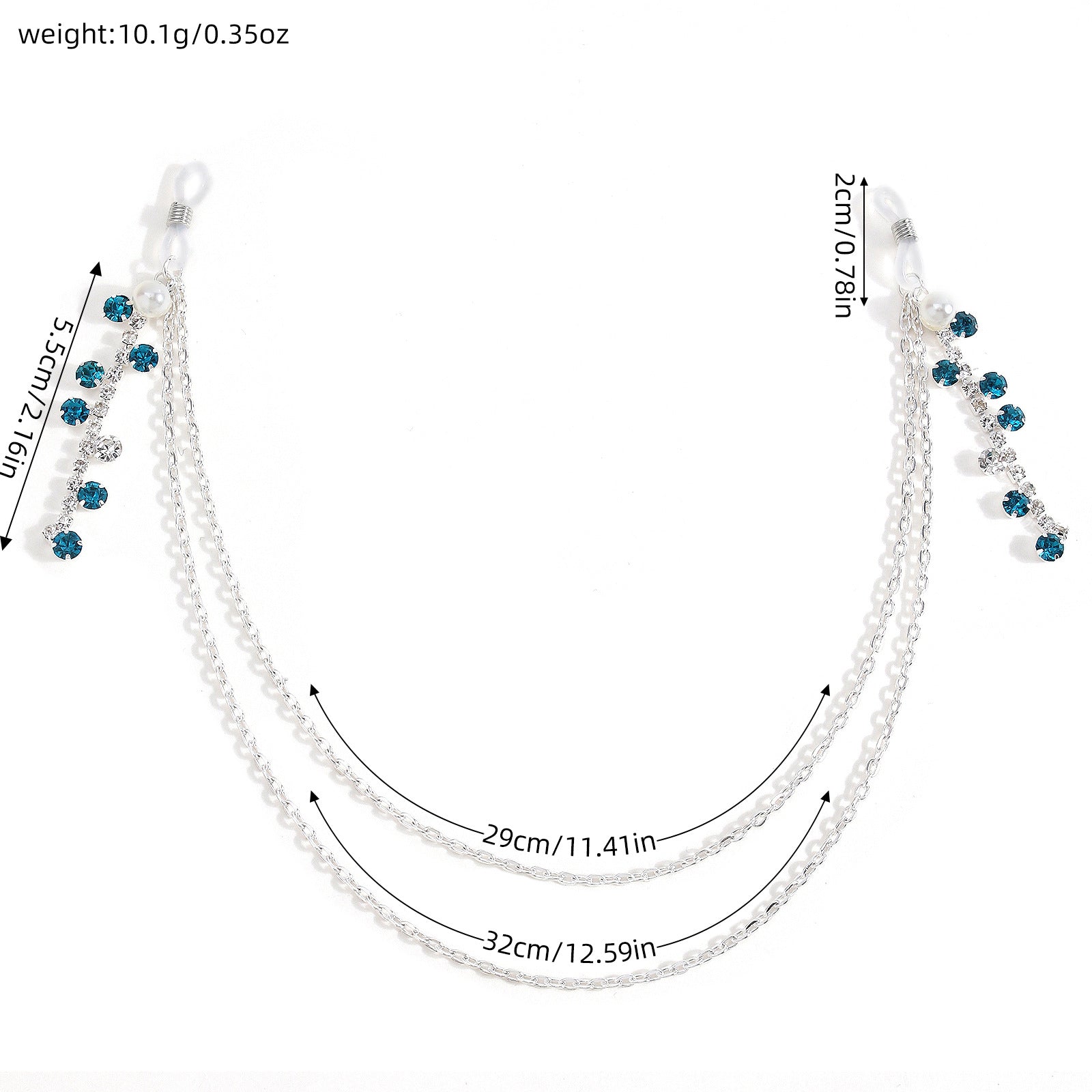 Teal Crystal Tiered Torso Chain