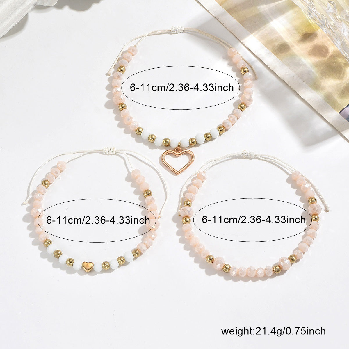 Boho Pearl Heart Anklet