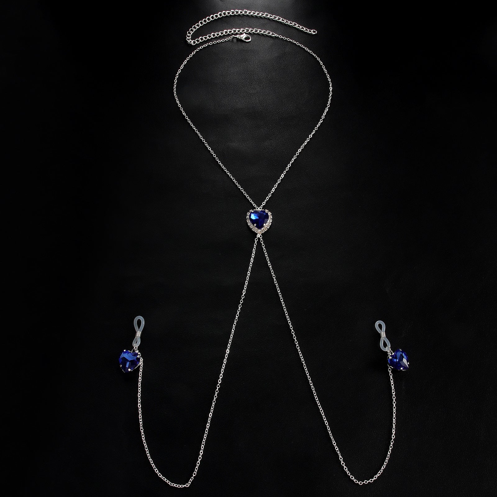 Sapphire Heart Lariat Torso Chain