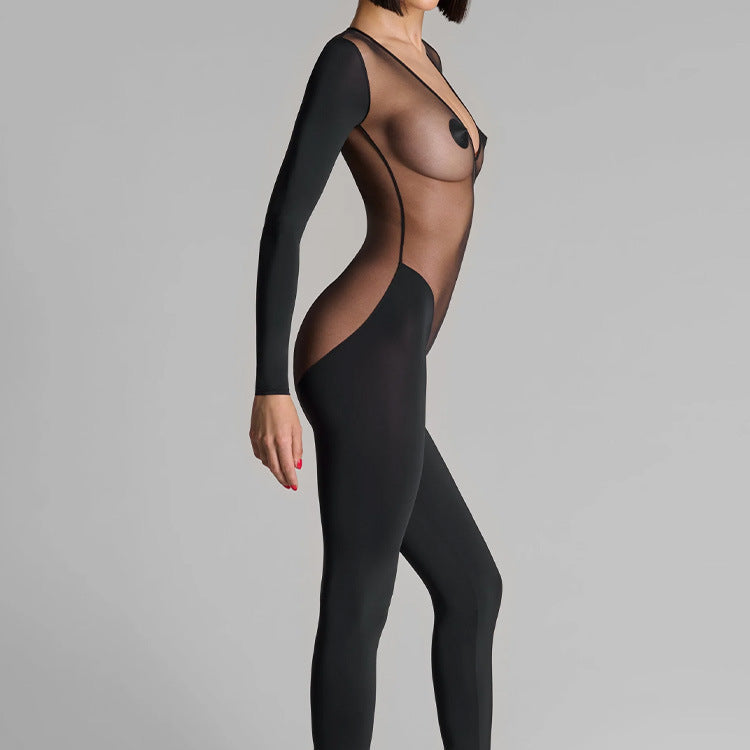 Black Sheer Cut-Out Bodysuit 02