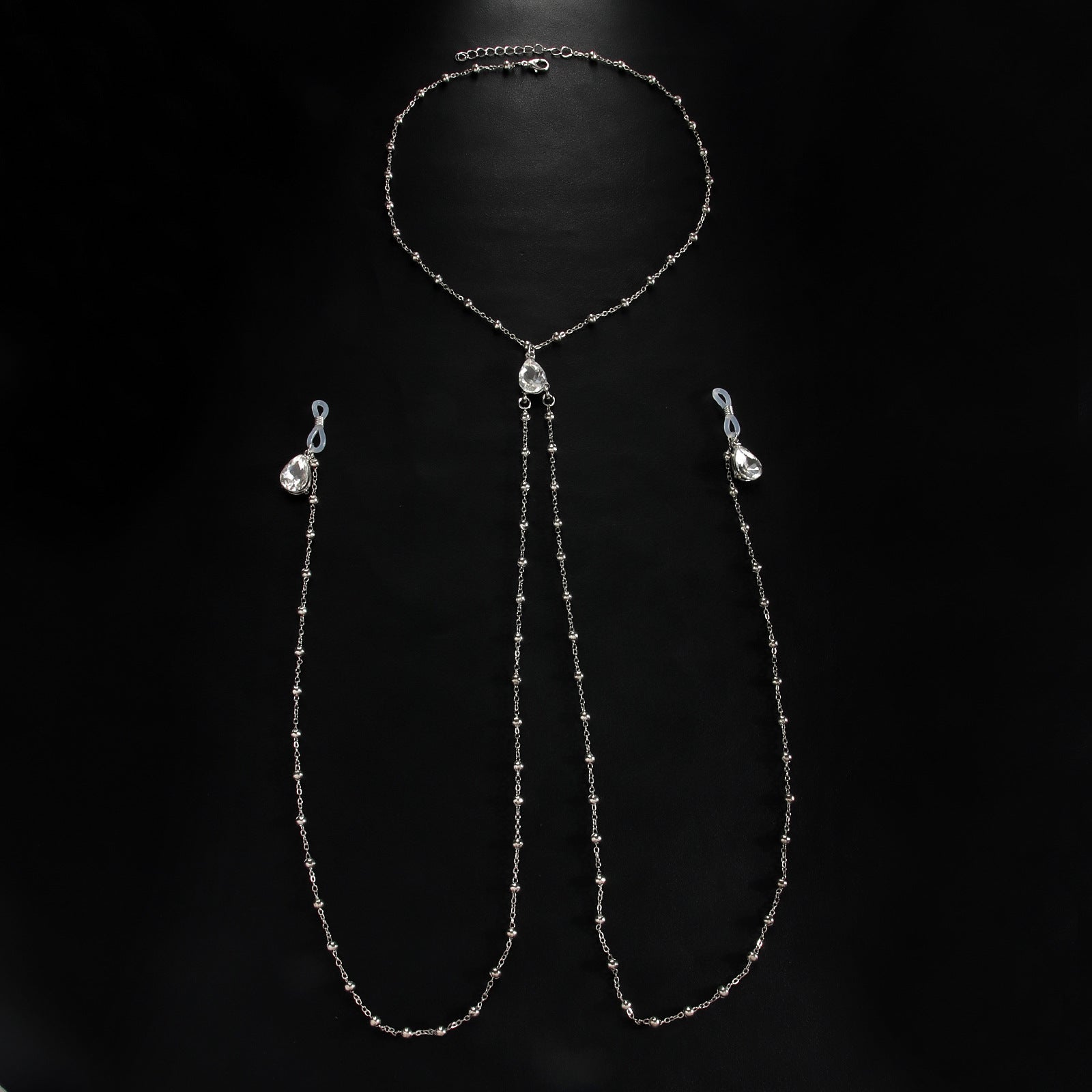 Silver Droplet Strand Torso Chain
