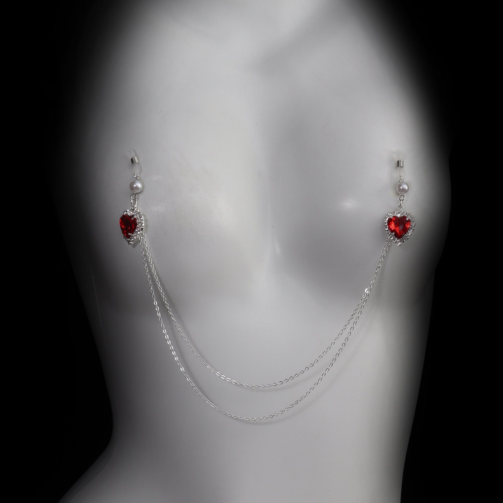 Crimson Heart Crystal Torso Chain