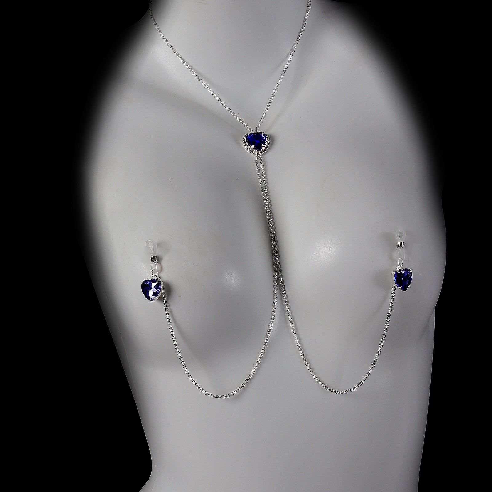 Sapphire Heart Lariat Torso Chain