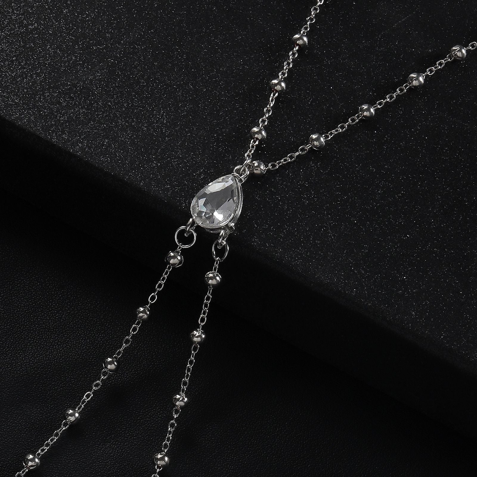 Silver Droplet Strand Torso Chain