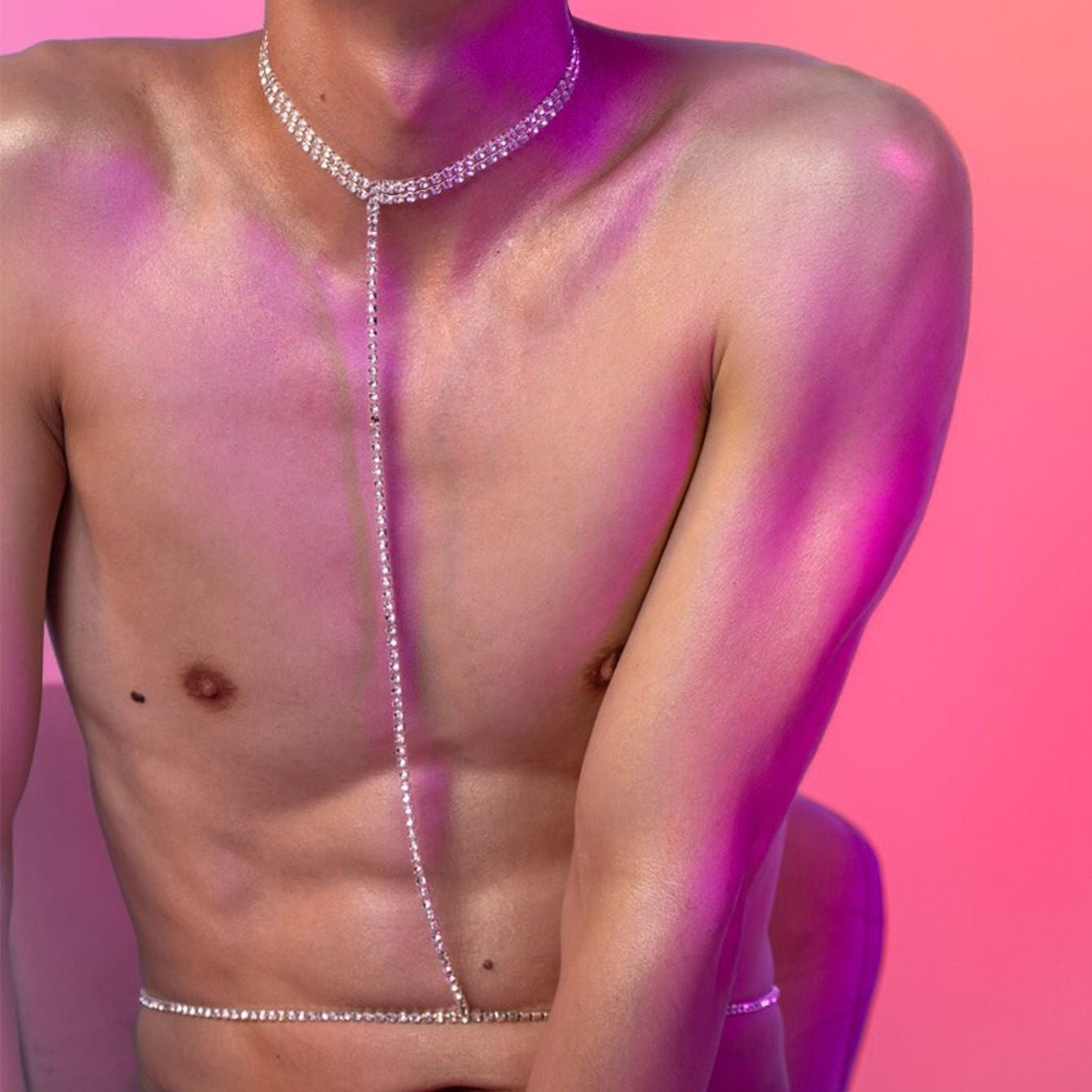 Crystal Drape Torso Chain