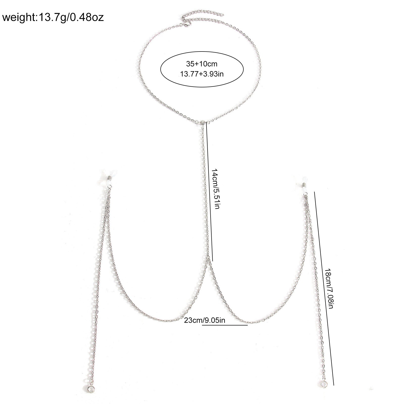 Silver Cascade Drop Torso Chain