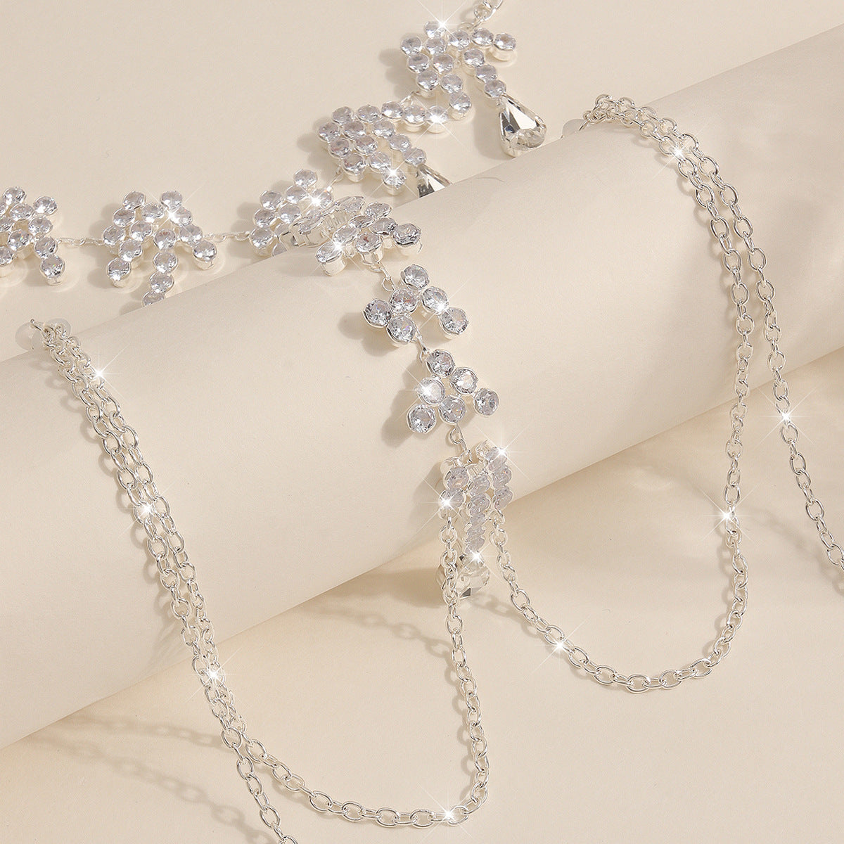 Silver Blossom Drop Torso Chain