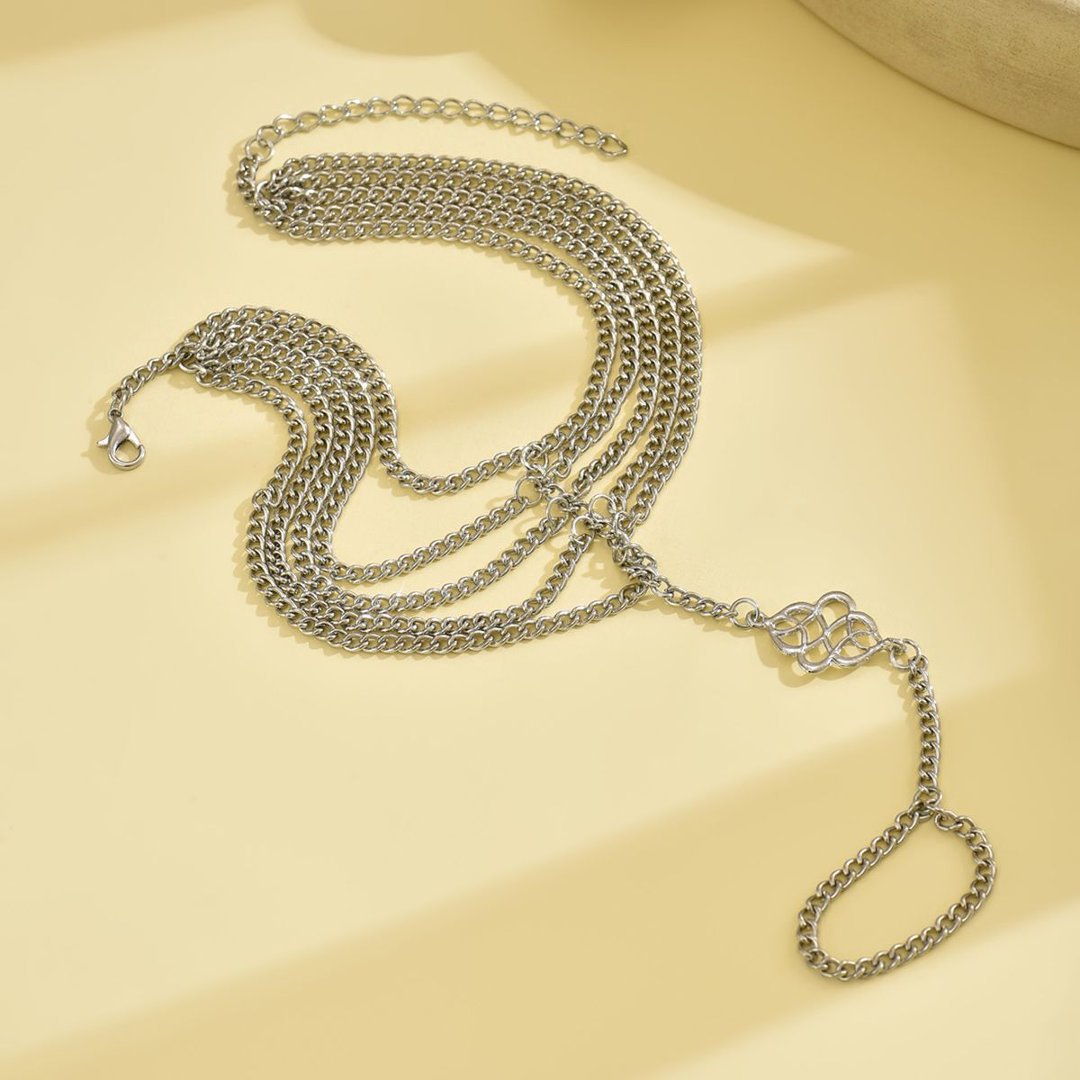 Gold multi-layer adjustable anklet