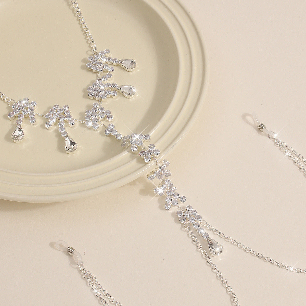 Silver Blossom Drop Torso Chain