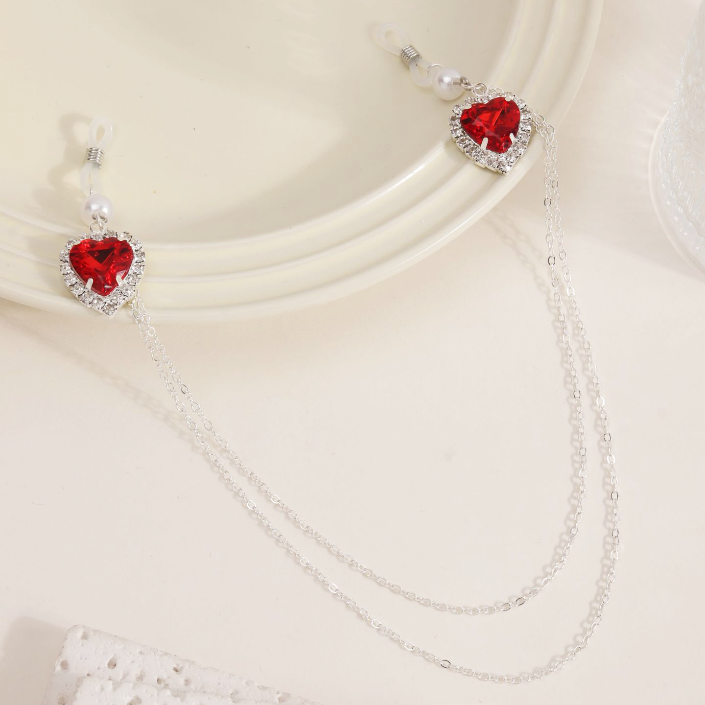 Crimson Heart Crystal Torso Chain