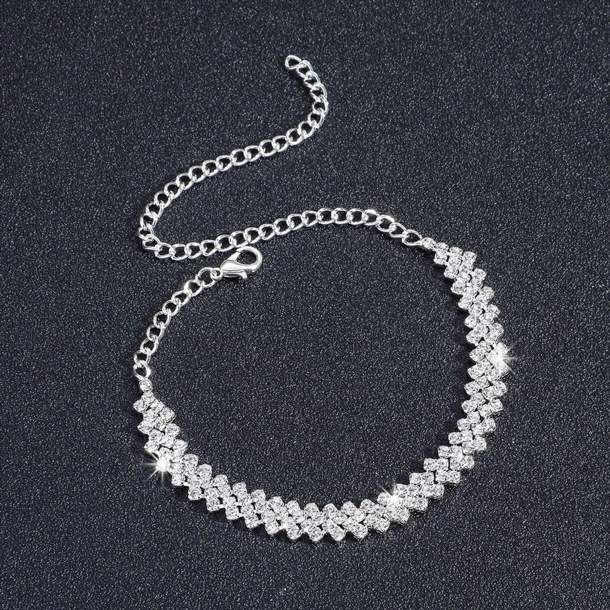 Elegant Rhinestone Anklet – Adjustable Foot Bracelet