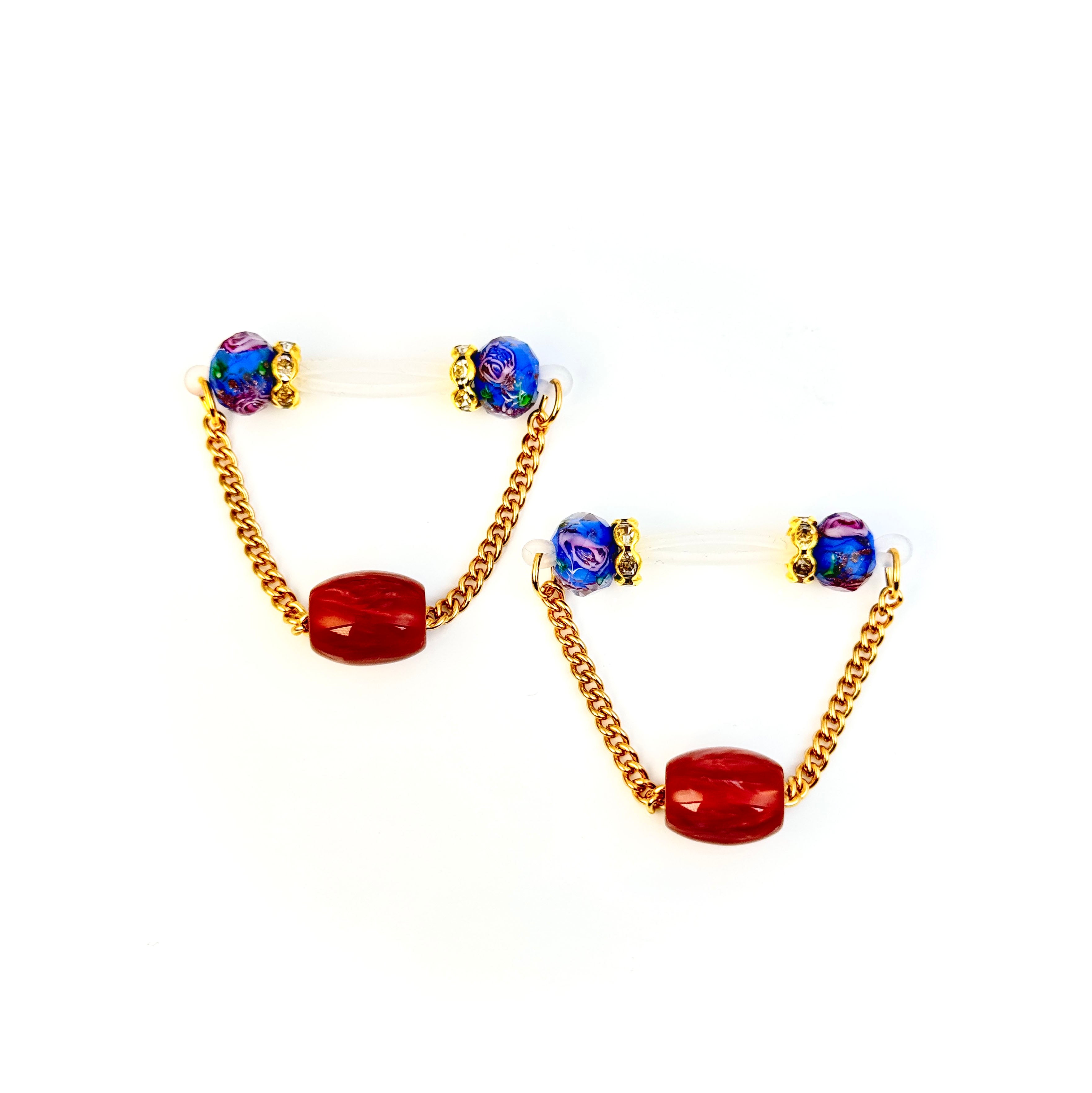 Mysterious Blue Non-Piercing Glass Nipple Ornament
