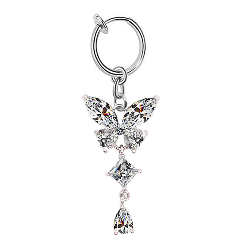 Butterfly Hoop Clip On Belly Ring