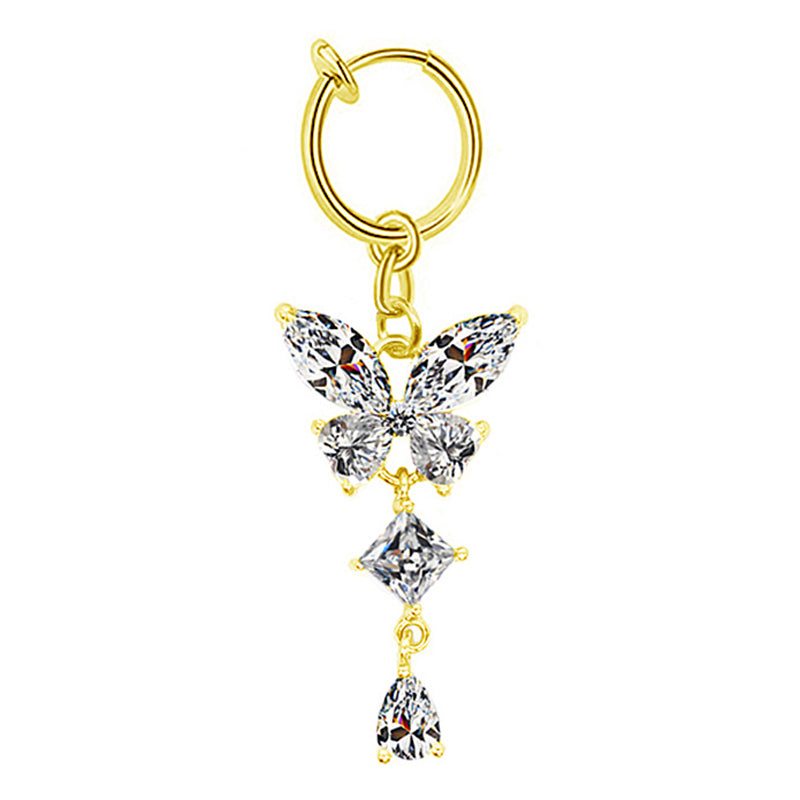 Butterfly Hoop Clip On Belly Ring