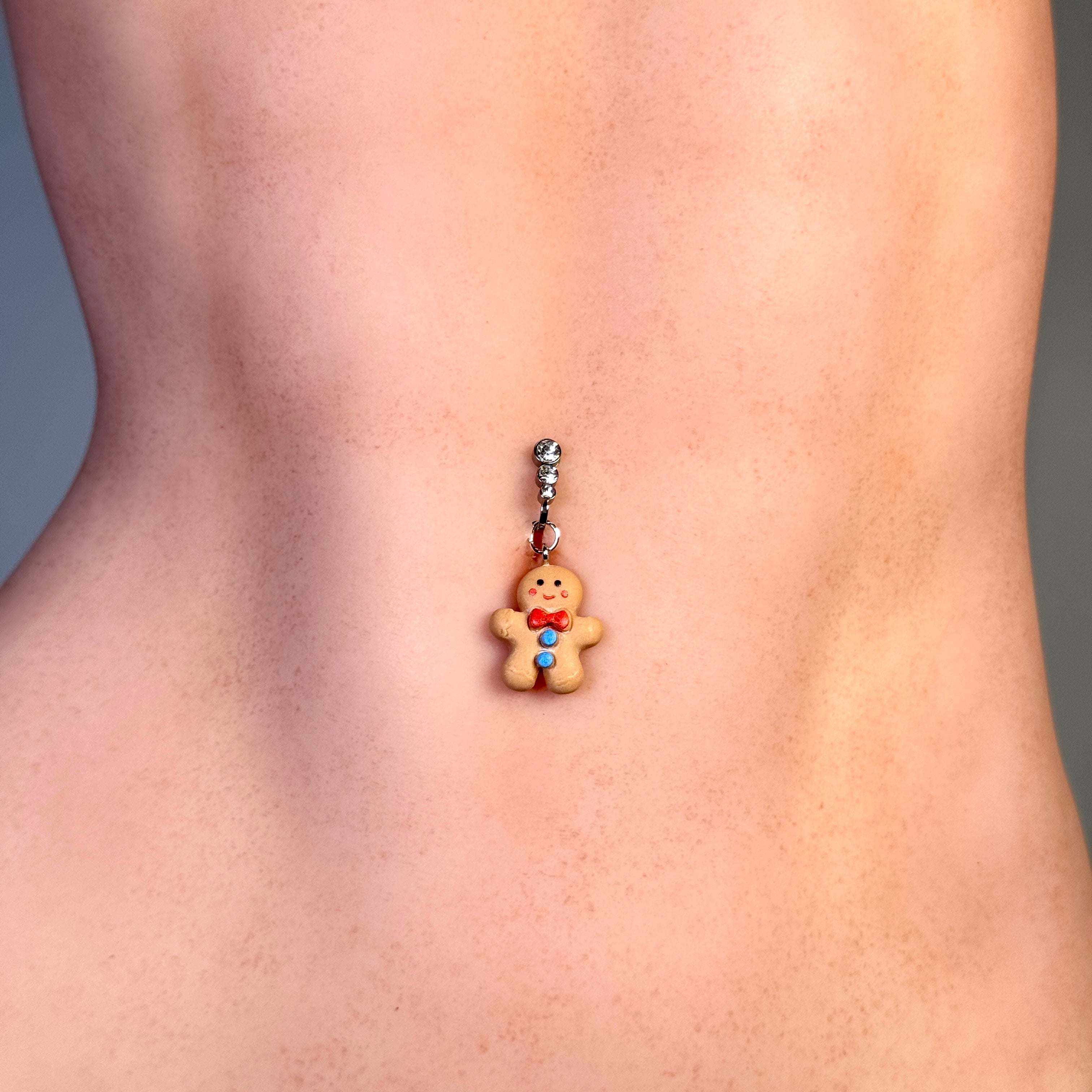 Gingerbread Man Non-Piercing Navel Ring