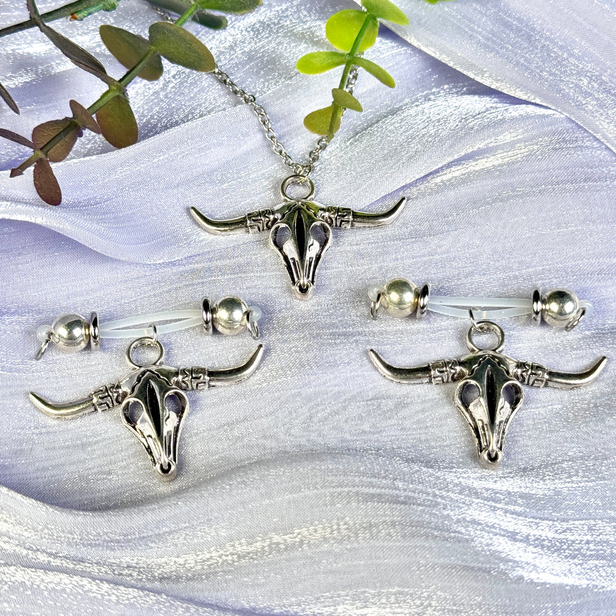 Silver Longhorn No-Piercing Nipple Clamp Set