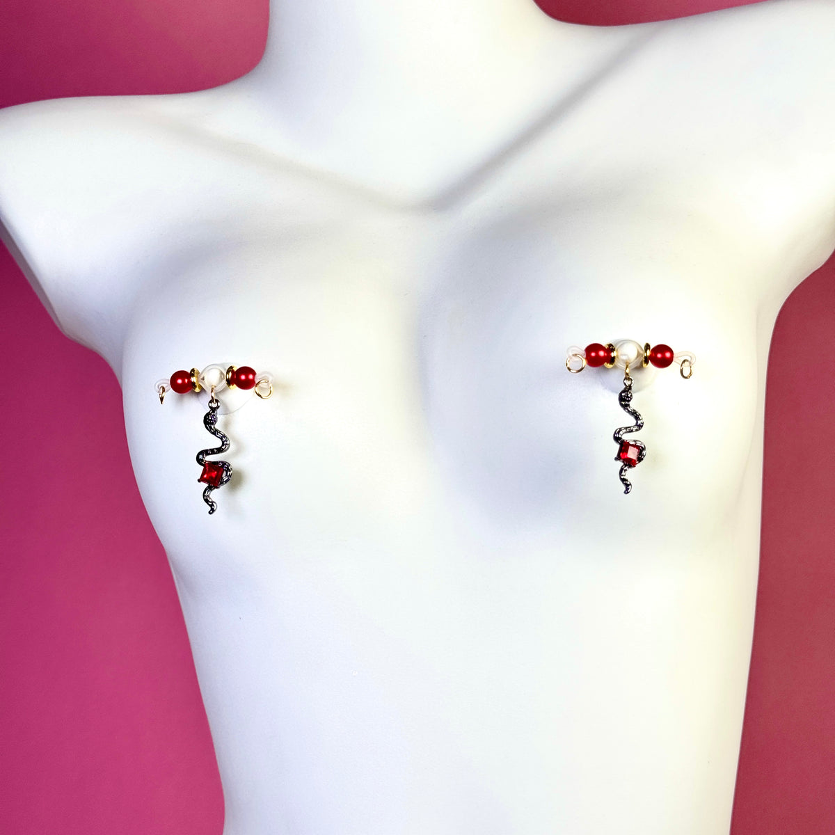 Ruby Serpent Nipple Clips