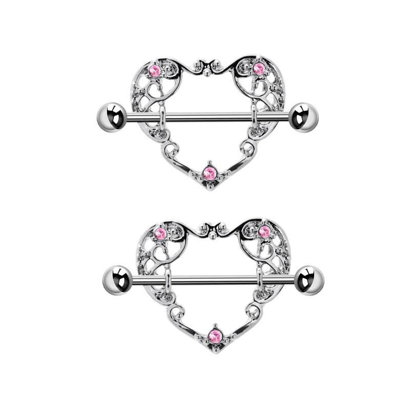 Vintage Hollow-Out Heart Nipple Ring