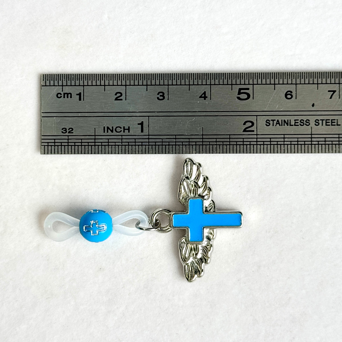 Blue Angel Wing Cross Non-Piercing Nipple Clamp