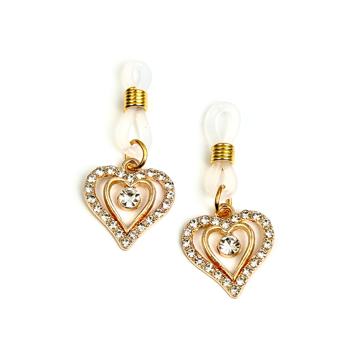 Double Heart Crystal No-Piercing Nipple Clamp