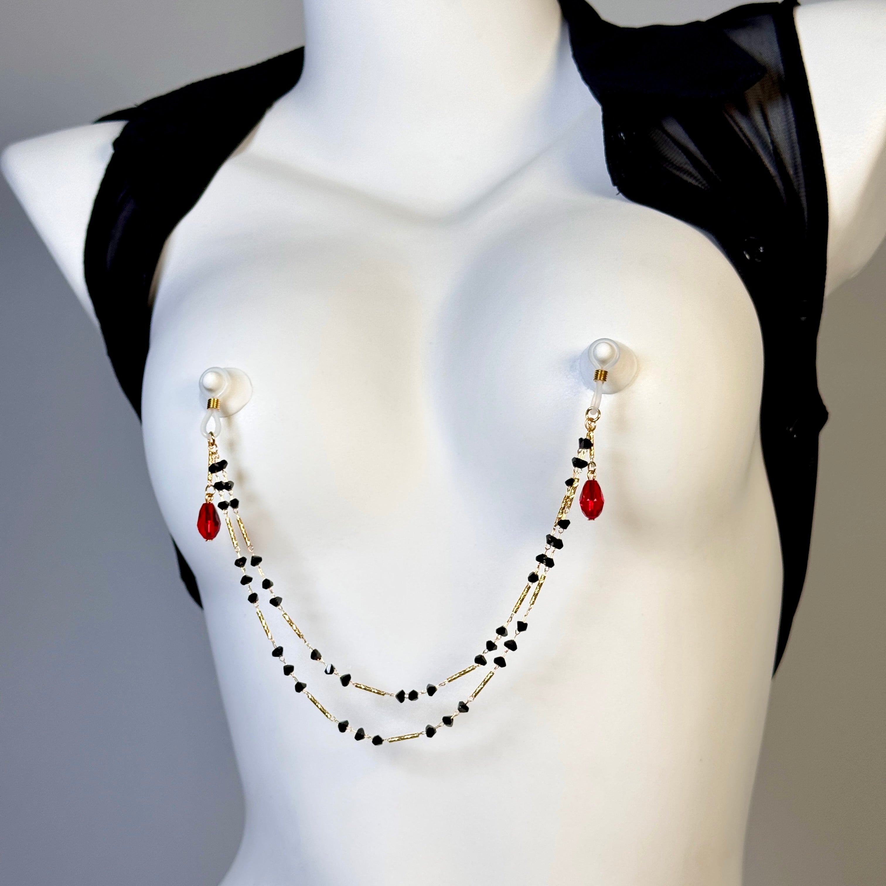 Ruby Drop Faux Nipple Chain