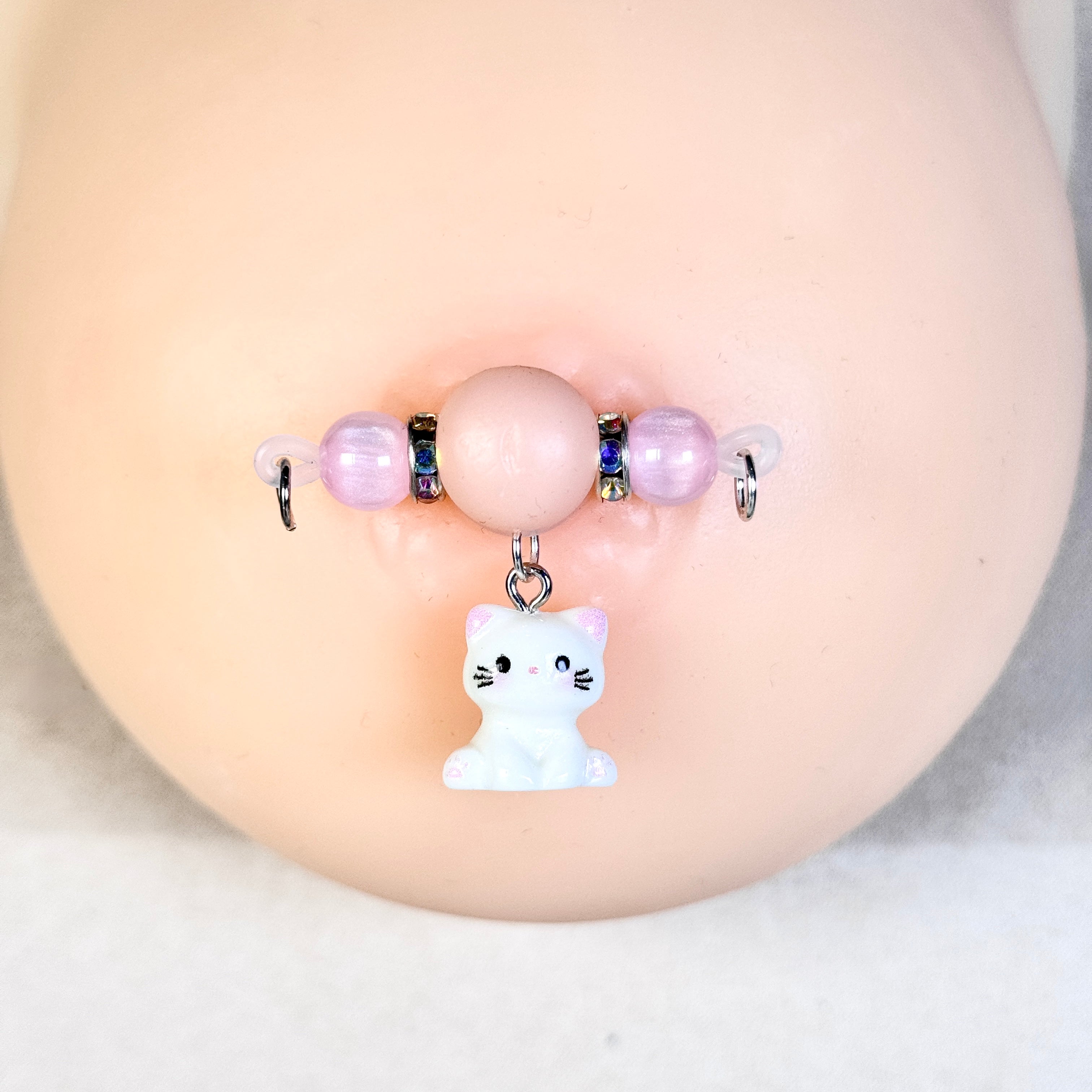 Lavender Kitty Charm Nipple Clamps