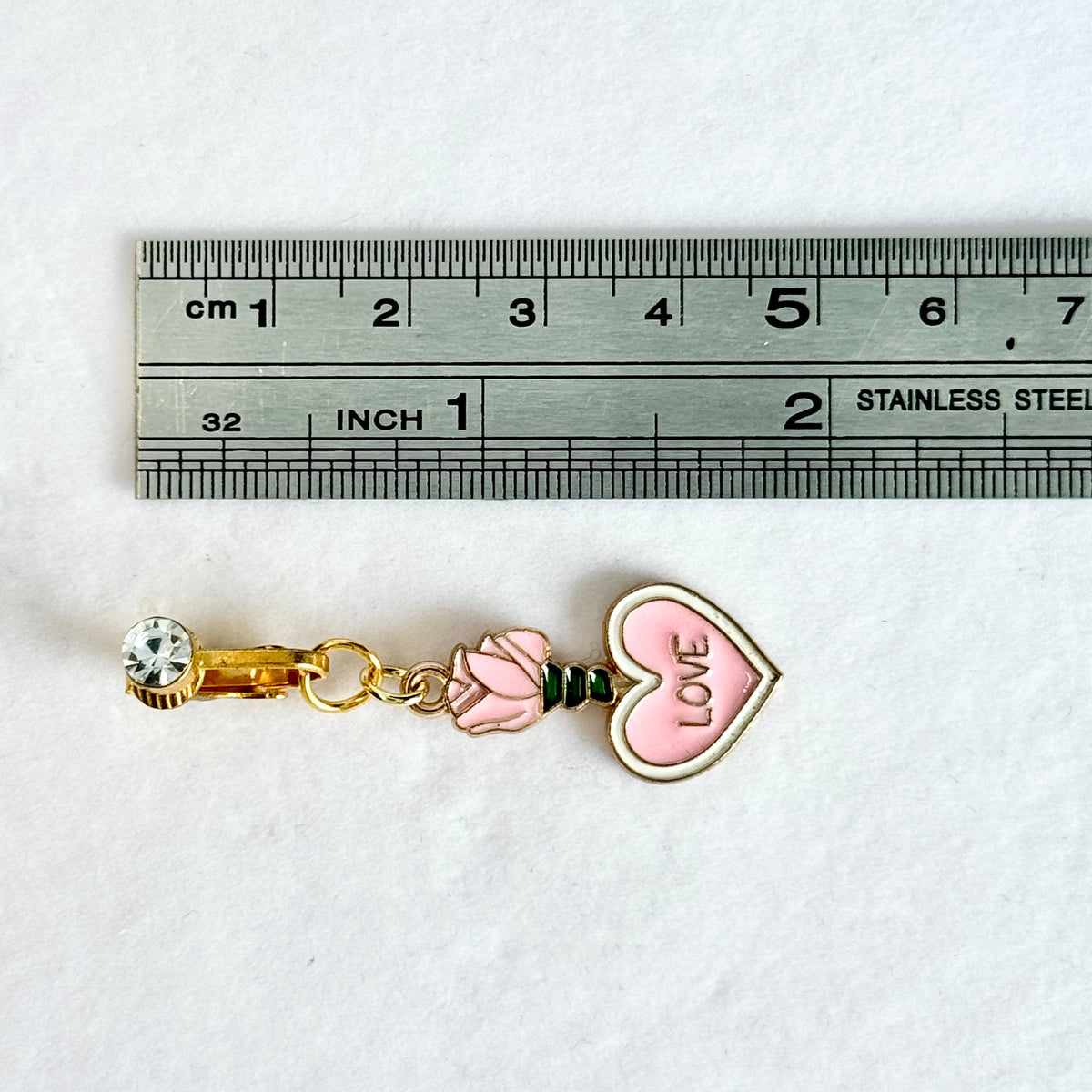 Rose Love Charm Faux Navel Ring