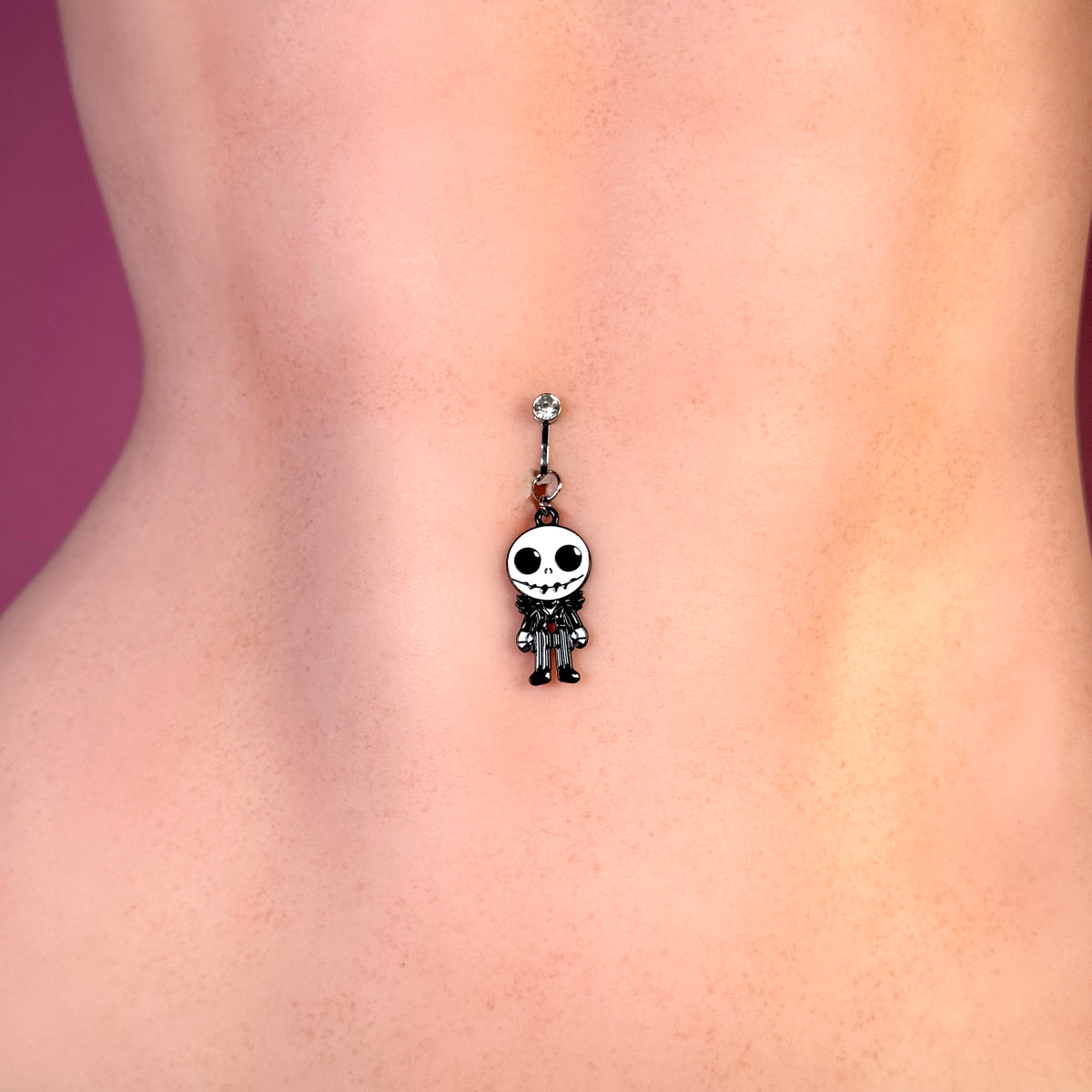 Spooky Skull Doll Halloween Belly Ring