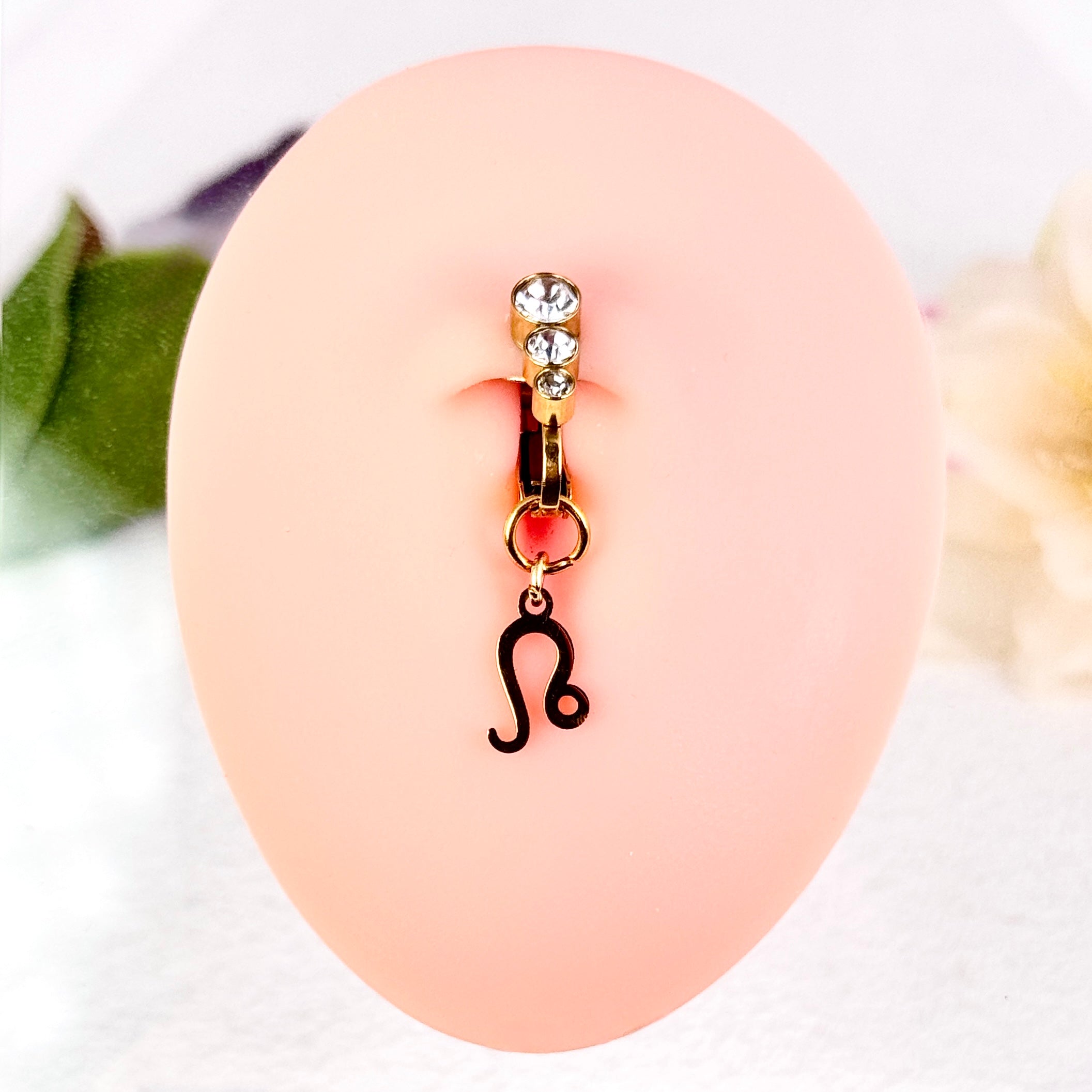 Leo Zodiac Faux Belly Button Ring