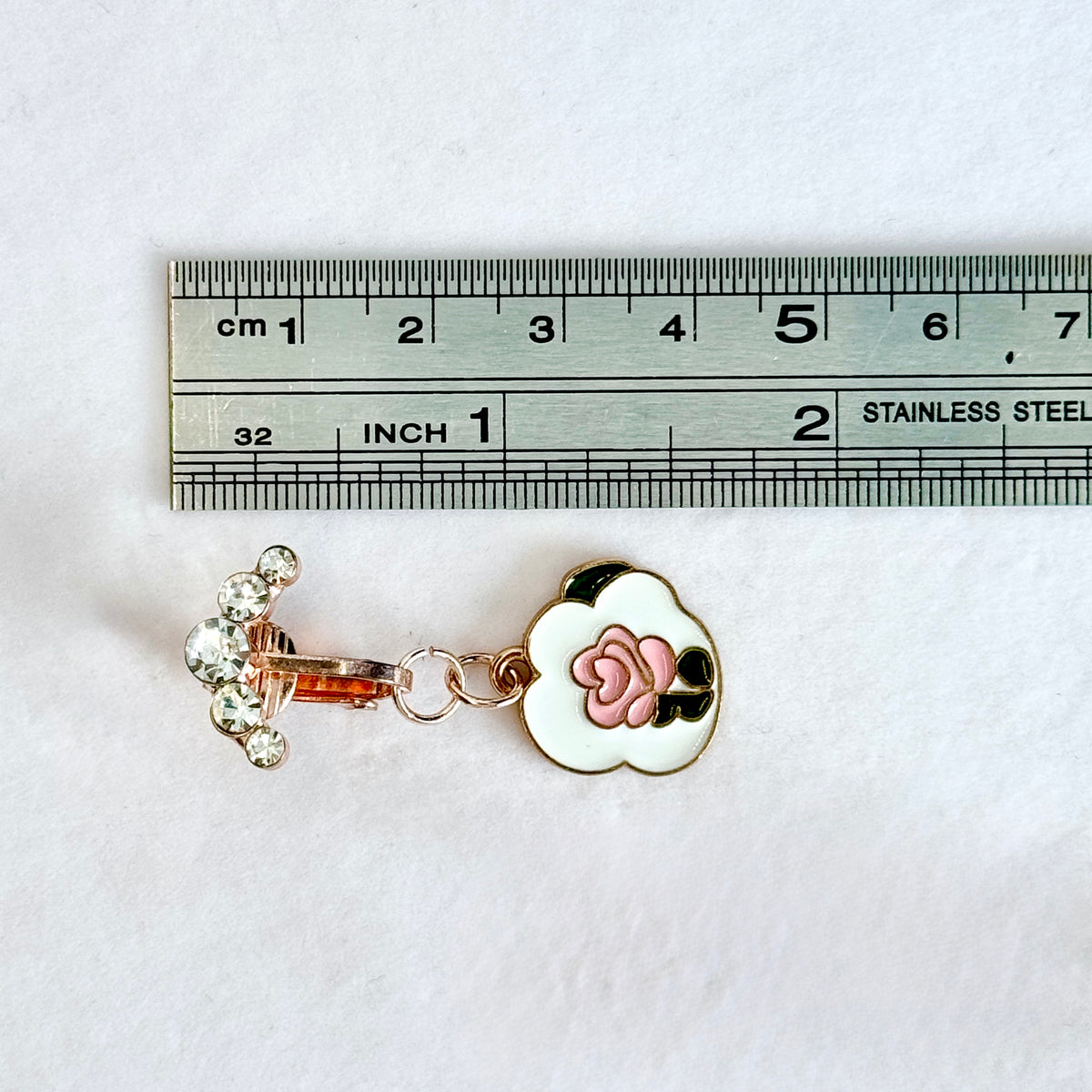 Rose Bloom Charm Faux Navel Ring