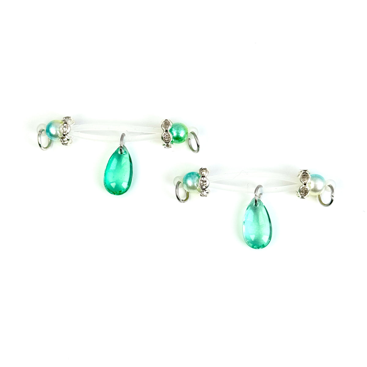 Emerald Drop Nipple Clips