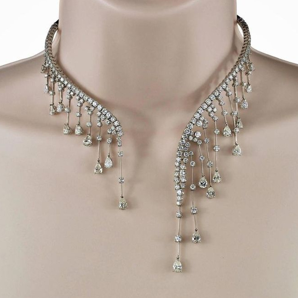 Rhinestone necklace for parties and evening events