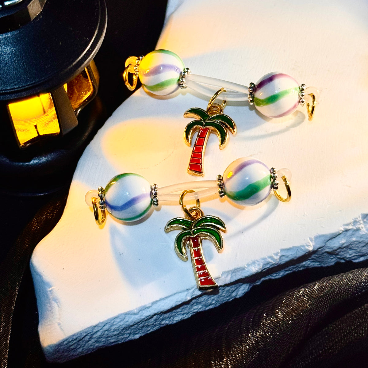 Tropical Palm Charm Nipple Clamps