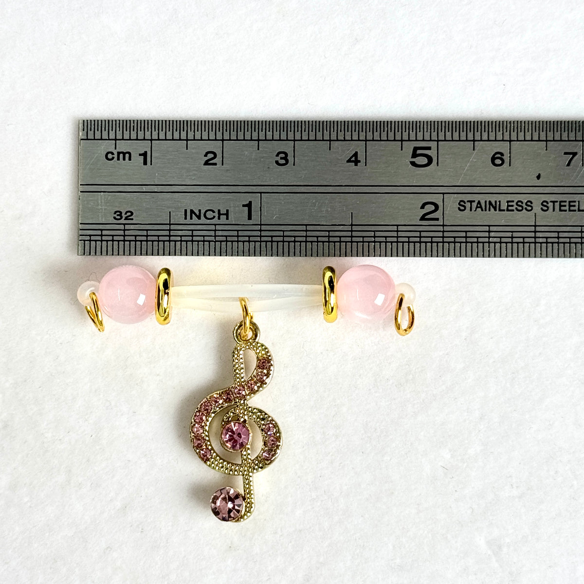 Pink Pearl Music Note Nipple Clamp