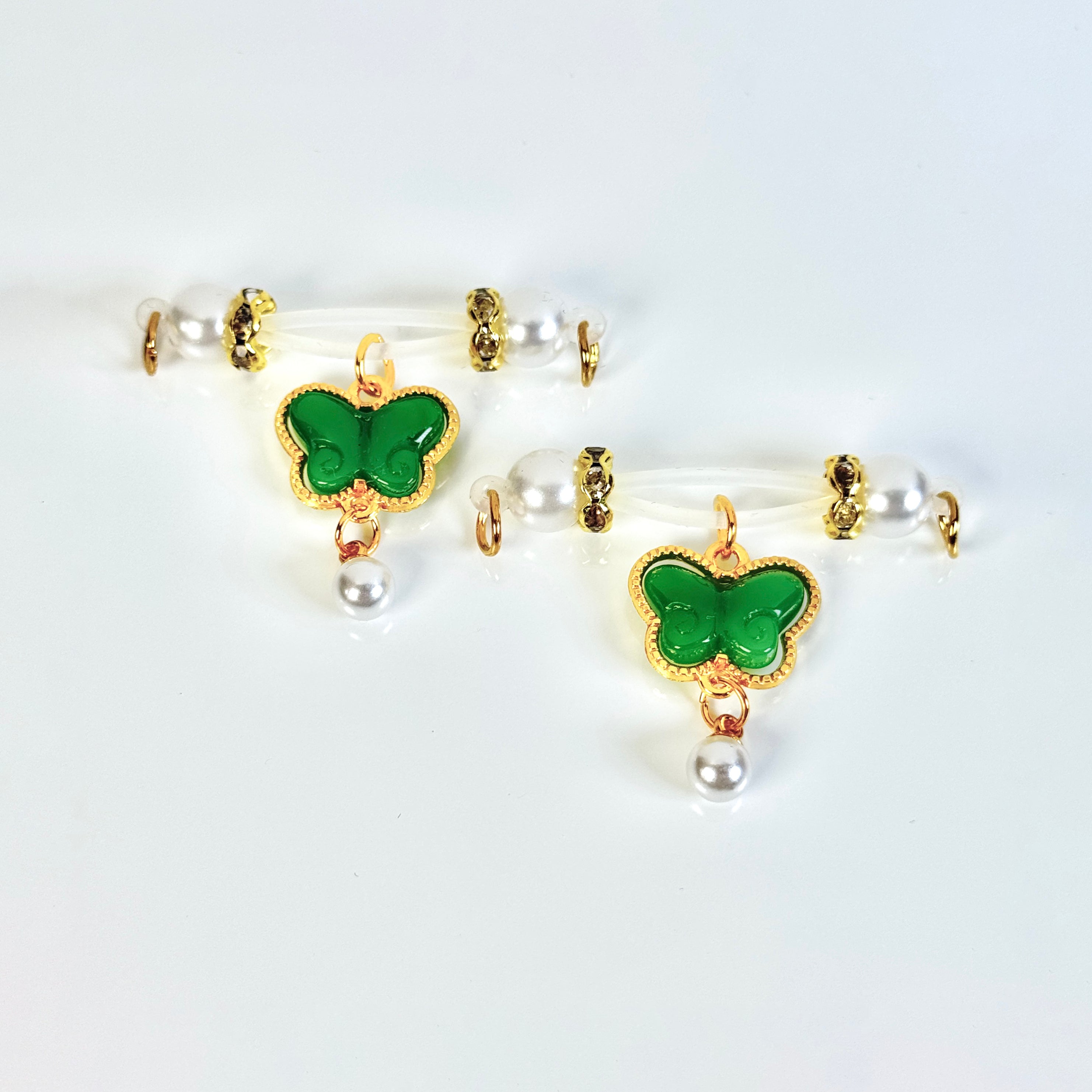 Regal Jade Butterfly Clips