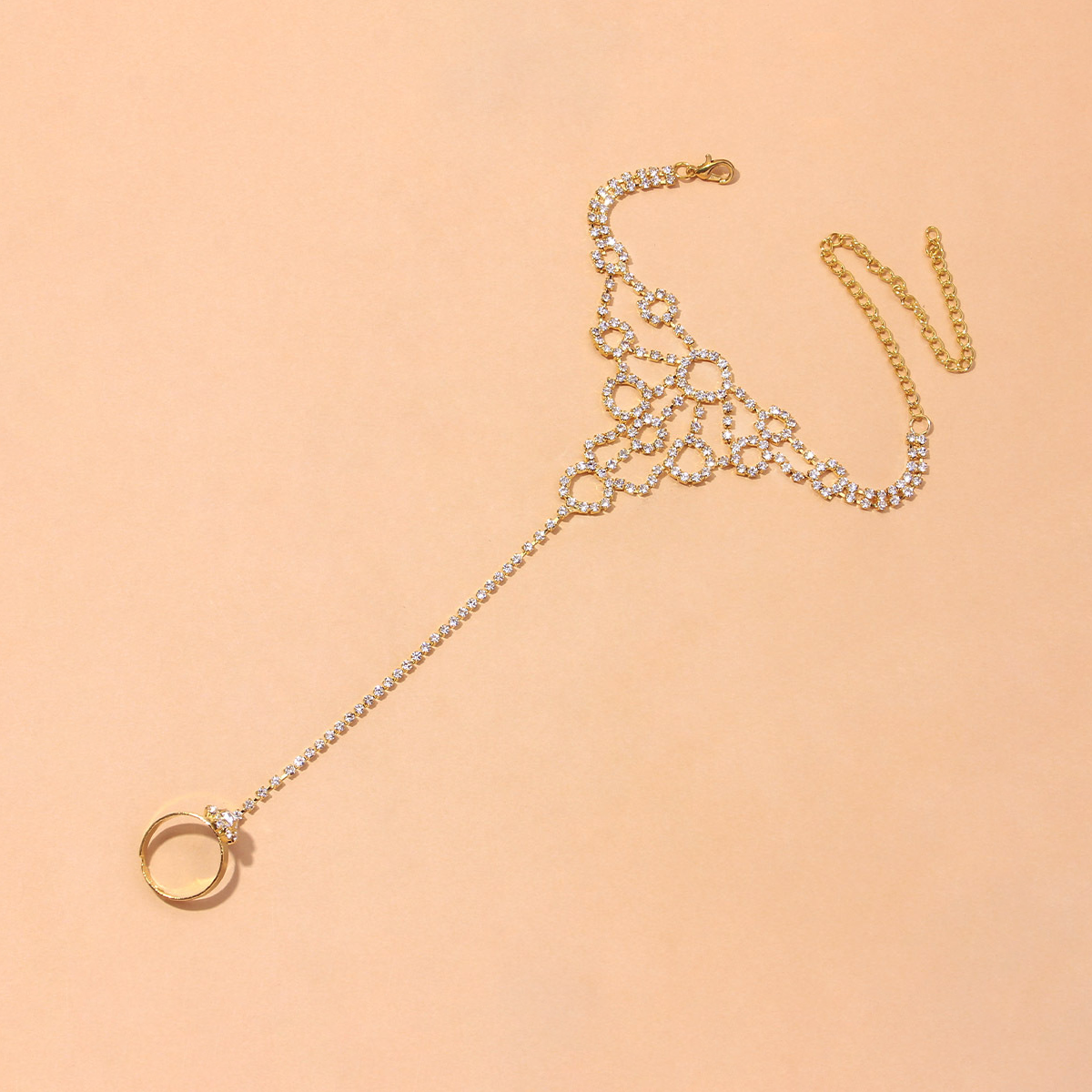 Round Rhinestone Anklet