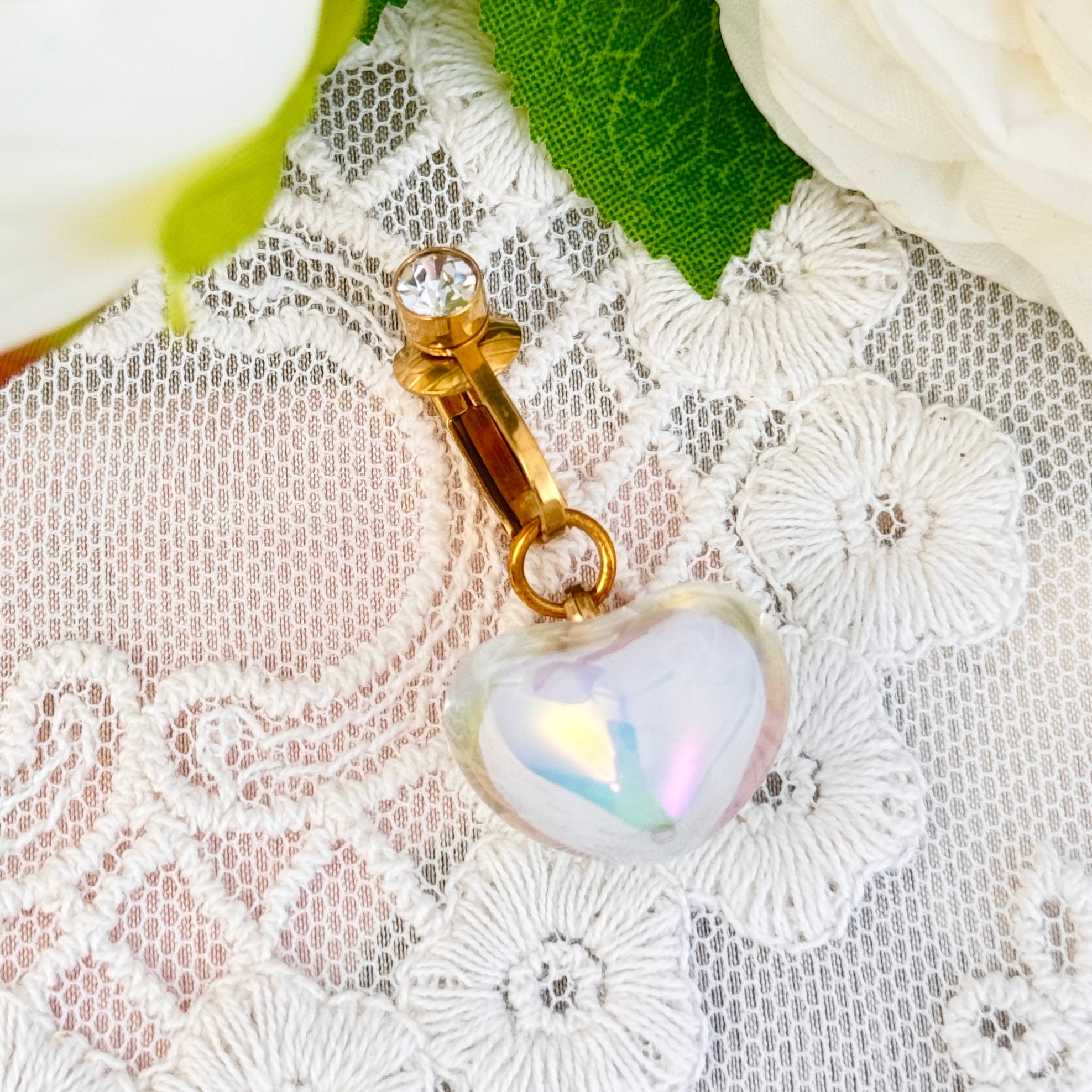 Navel Ring – Crystal Heart