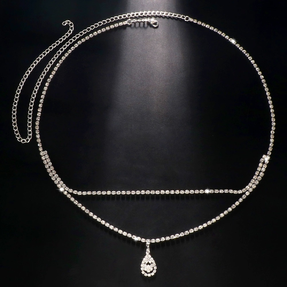 Stylish Rhinestone Beach Waist Chain
