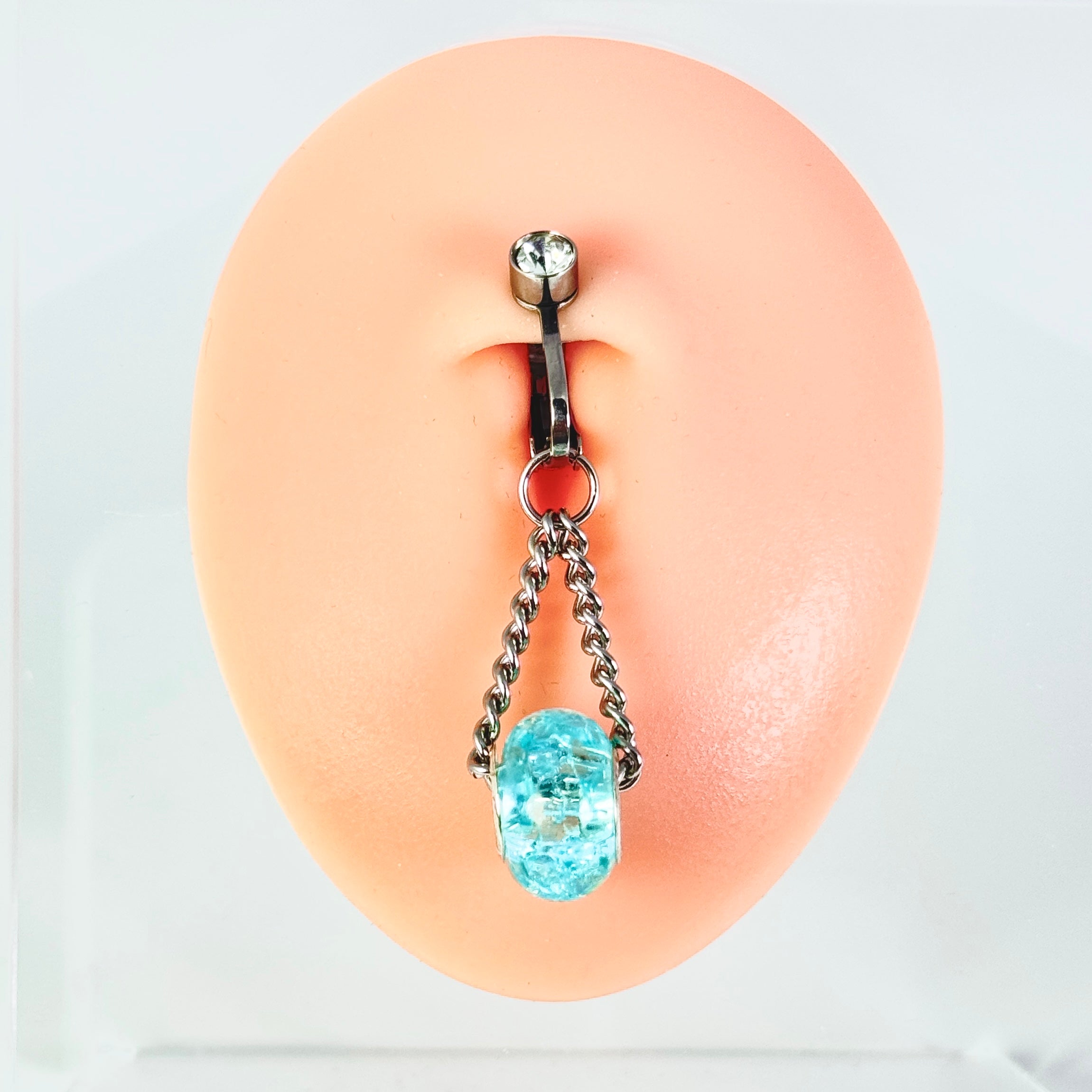 Aqua Crystal Navel Chain Piercing Jewelry