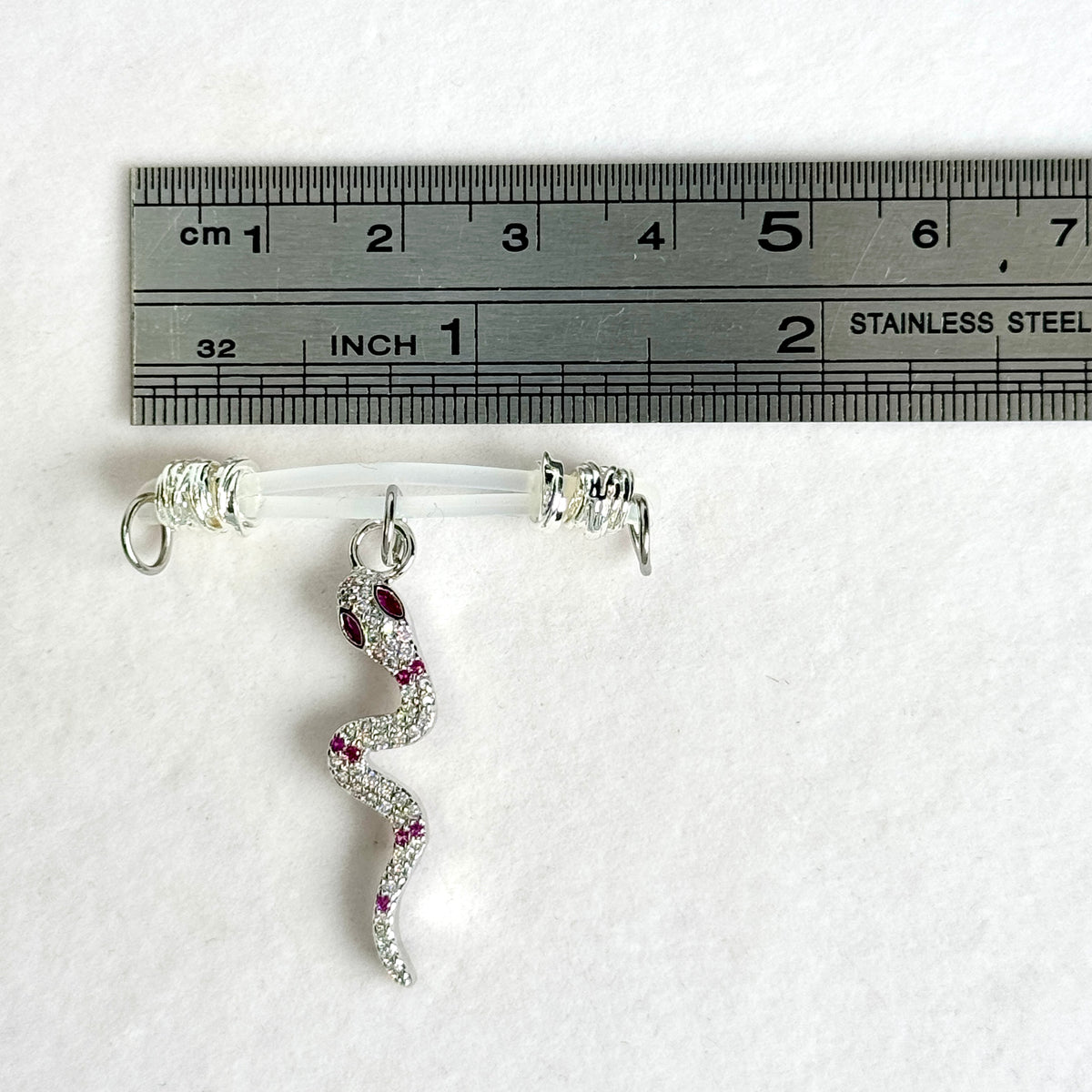 Serpent Crystal Charm Clip