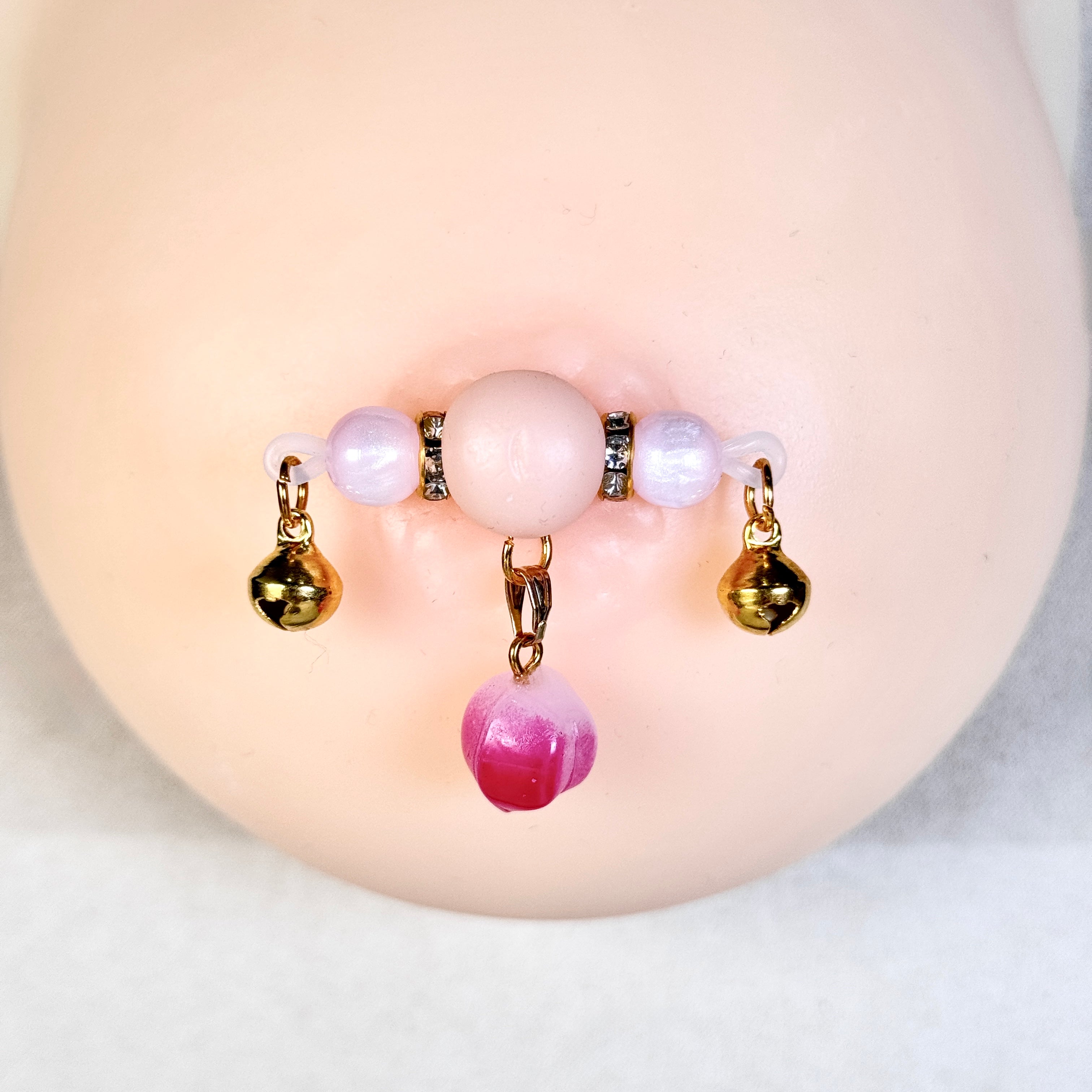 Rose Quartz Bell Nipple Clamps