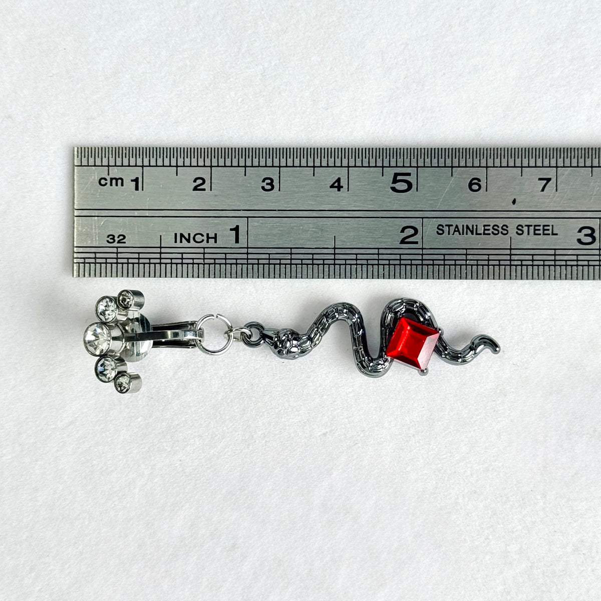 Ruby Snake Navel Jewelry