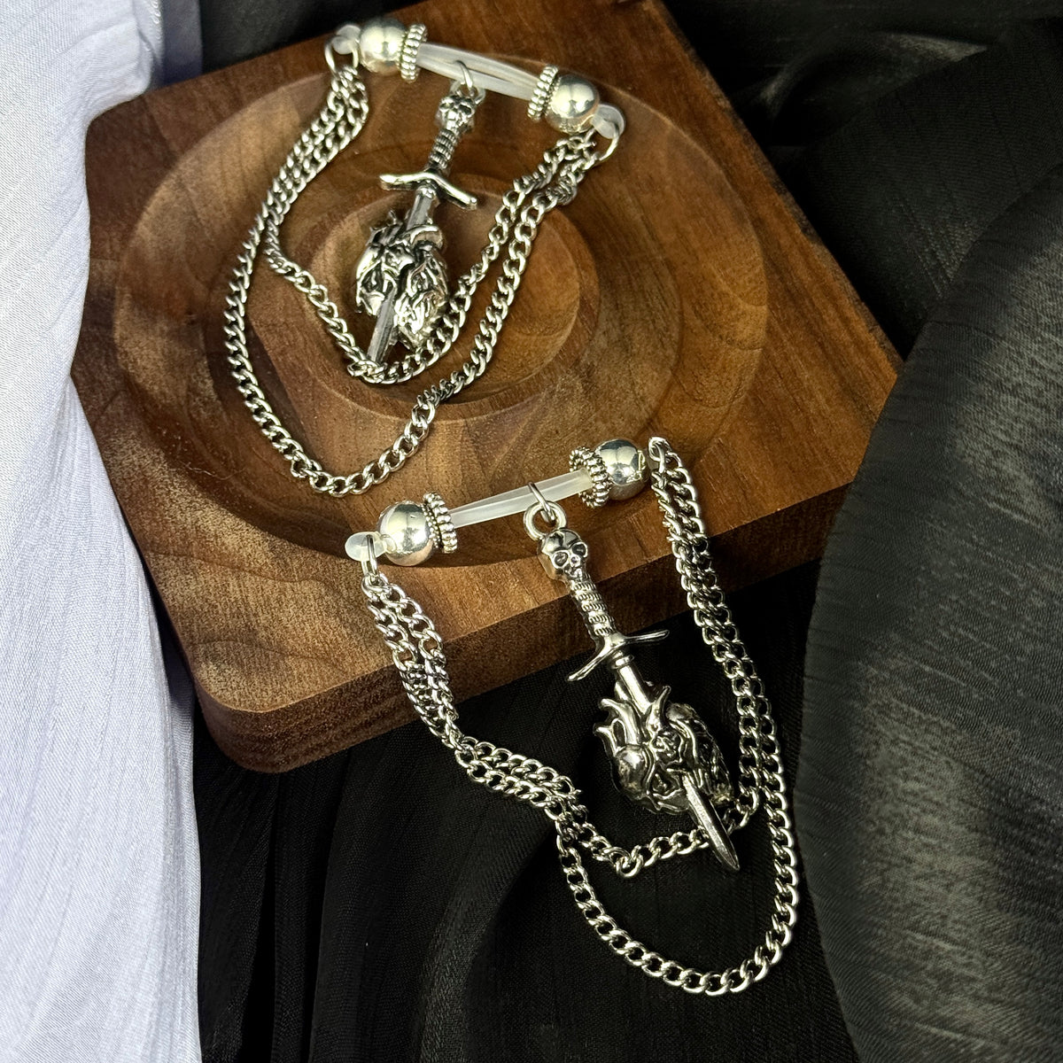 Dark Heart Sword Gothic Nipple Chain