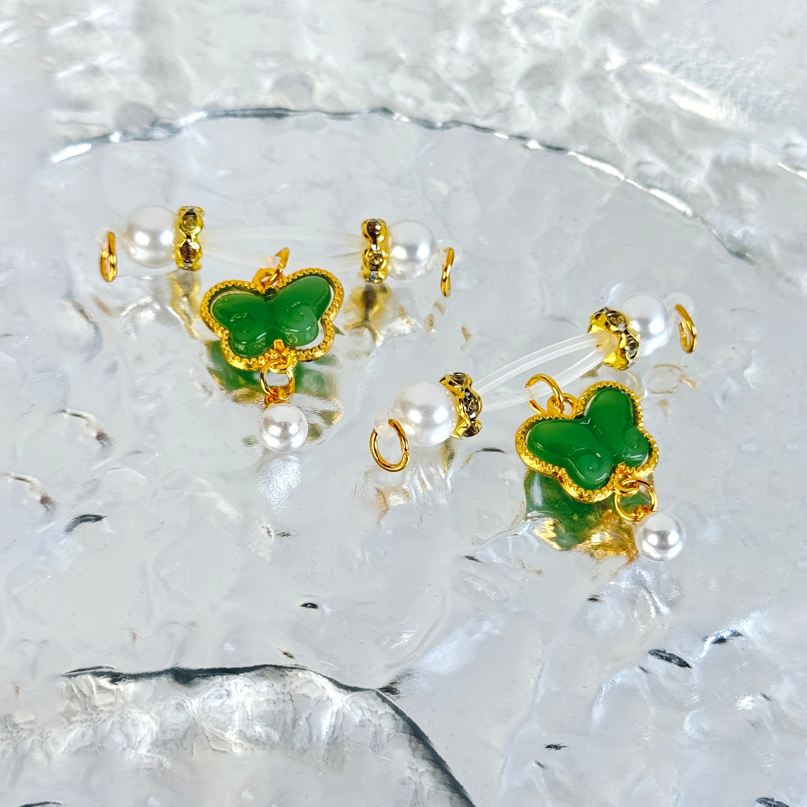 Regal Jade Butterfly Clips