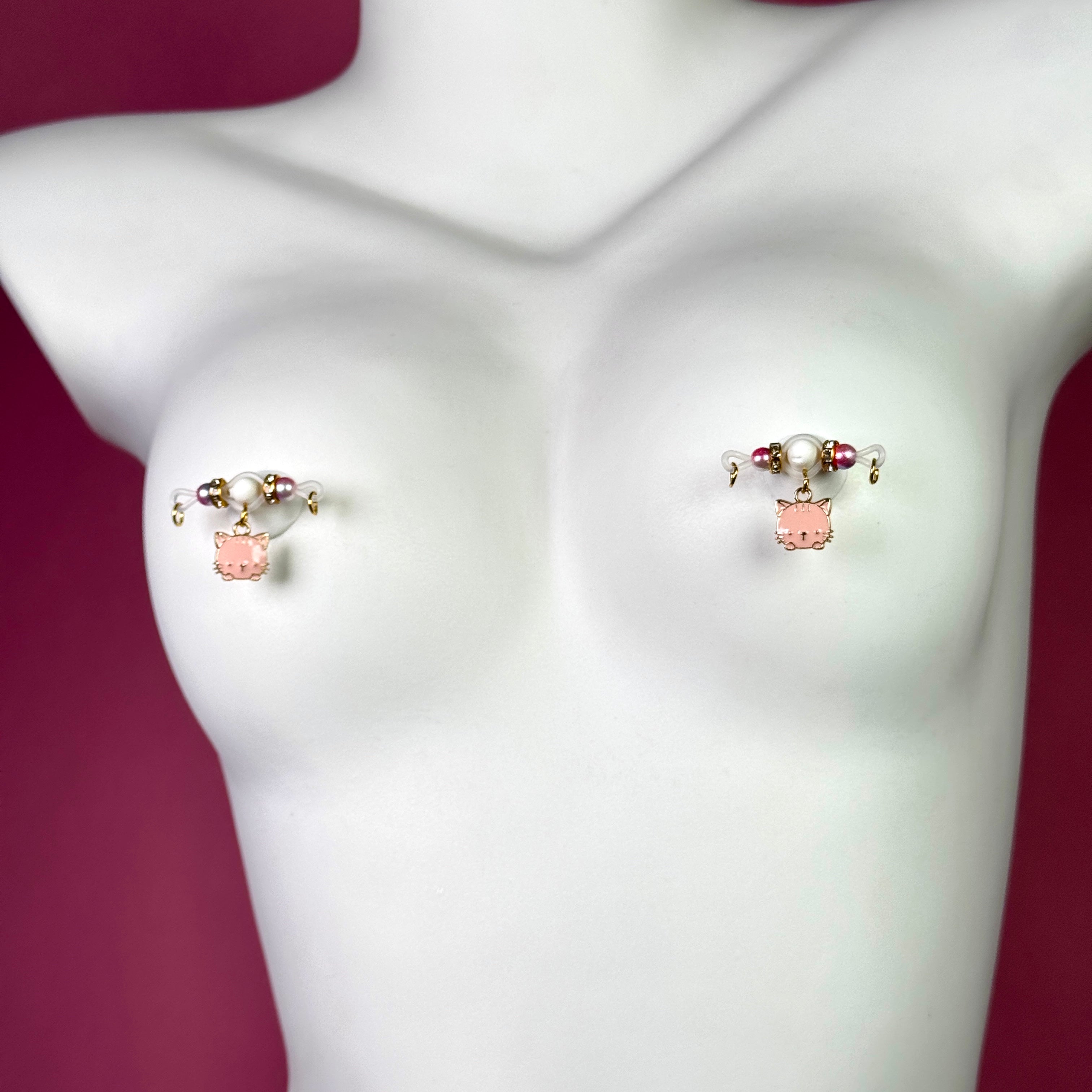 Sweet Cat Charm Faux Nipple Ring