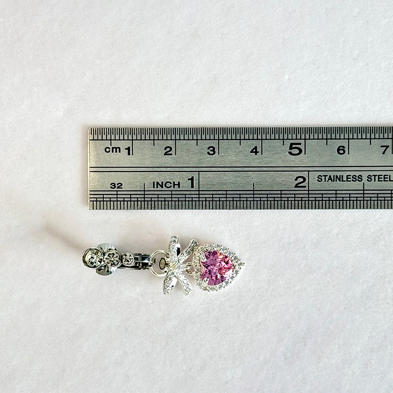 Amethyst Butterfly Heart Belly Clip