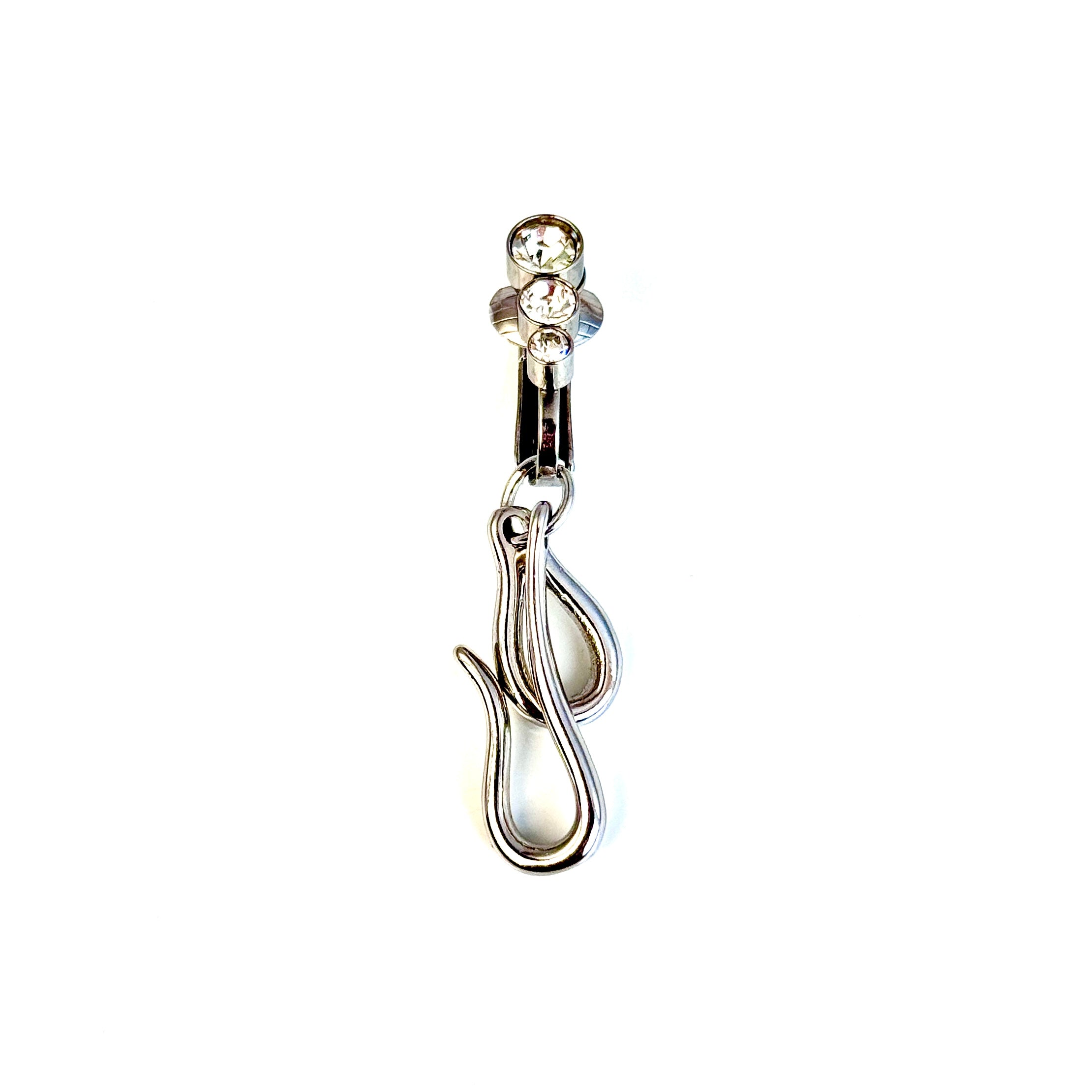 Silver Teardrop Faux Belly Button Ring