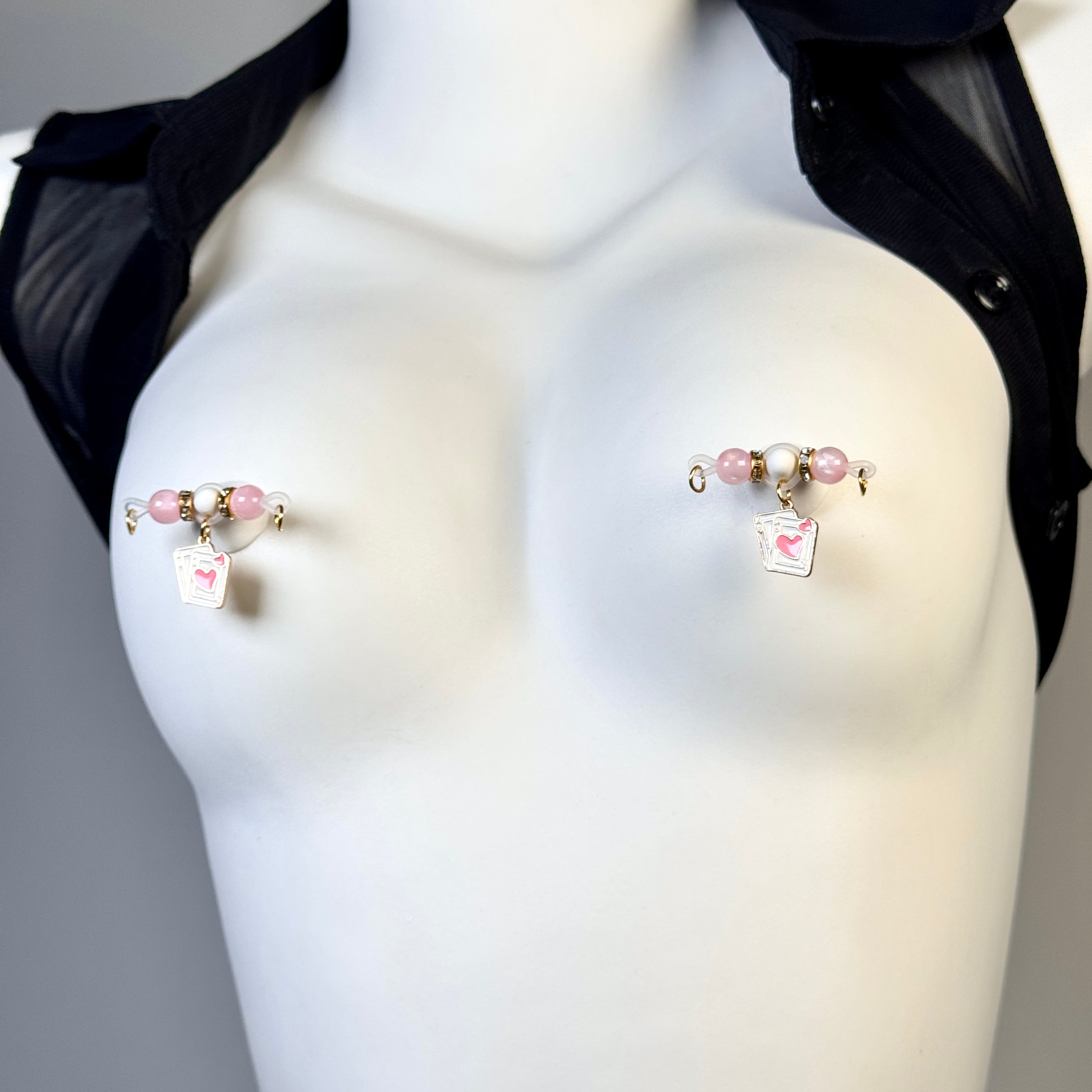 Lucky Heart Playing Card & Pearl Pendant